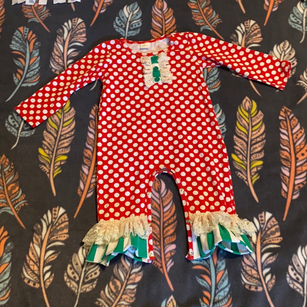 18-24 month girls Christmas romper .